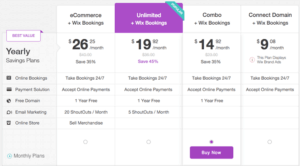 wix pricing unlimited