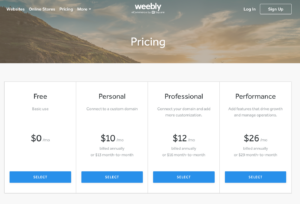 weebly review prices