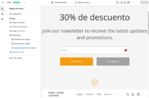 Editor de estilo de Shopify