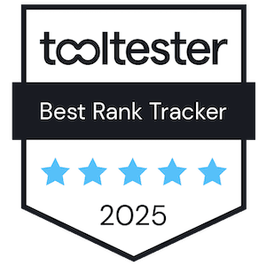 Best Rank Tracker tool award from Tooltester