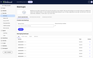 SiteGround's Backups