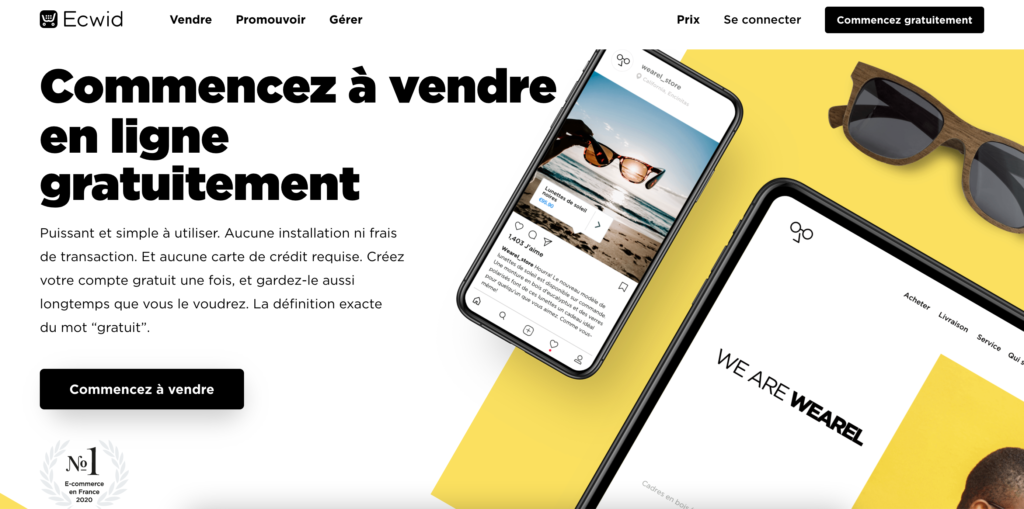 Créer une boutique en ligne ecwid